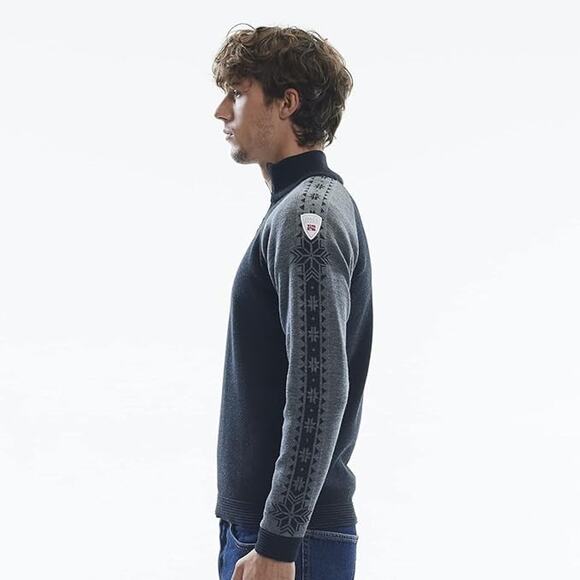 Dale of Norway Geilo Mens Sweater 100% Soft Merino Wool Pullover Quarter Zip XXL - Picture 4 of 5